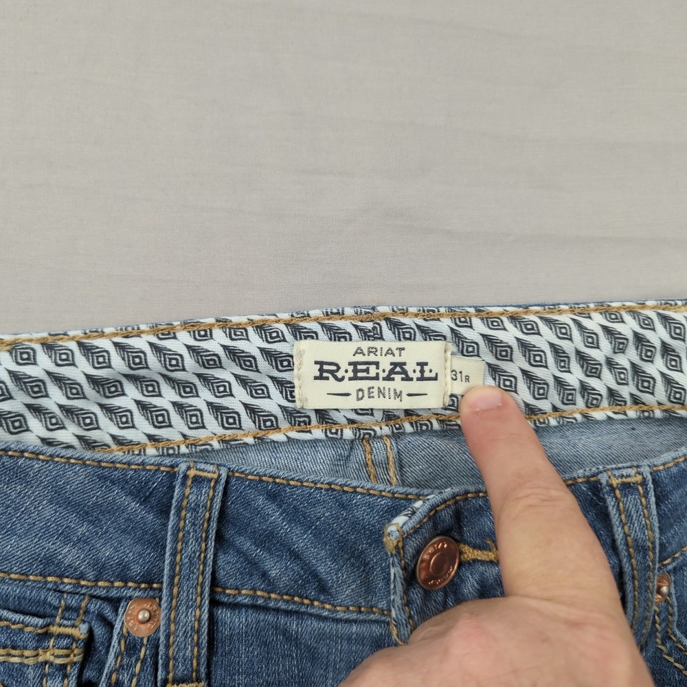 Ariat Jeans Womens 31 Blue Boot Cut Western Cowgirl Real Denim Rodeo New - Picture 9 of 16